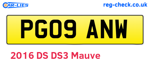 PG09ANW are the vehicle registration plates.