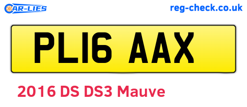 PL16AAX are the vehicle registration plates.