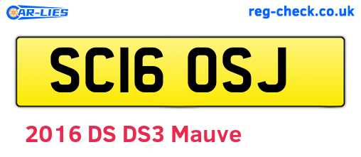 SC16OSJ are the vehicle registration plates.