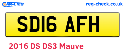 SD16AFH are the vehicle registration plates.