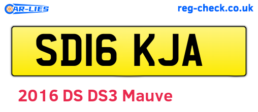 SD16KJA are the vehicle registration plates.