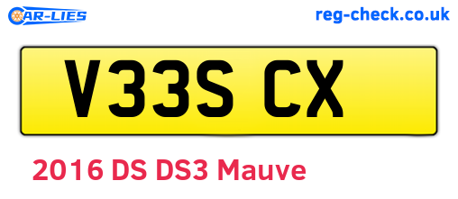 V33SCX are the vehicle registration plates.