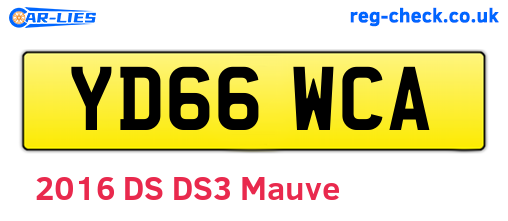 YD66WCA are the vehicle registration plates.