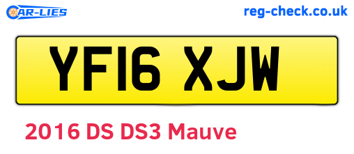 YF16XJW are the vehicle registration plates.