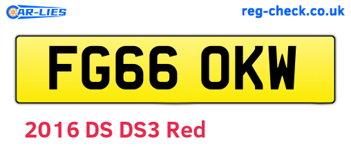 FG66OKW are the vehicle registration plates.