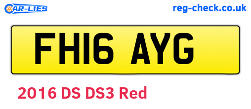 FH16AYG are the vehicle registration plates.