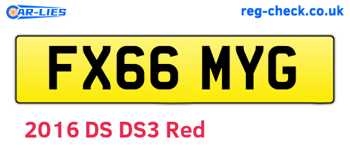 FX66MYG are the vehicle registration plates.