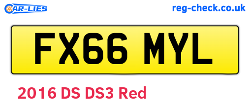 FX66MYL are the vehicle registration plates.
