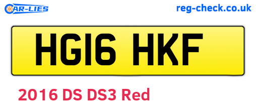 HG16HKF are the vehicle registration plates.