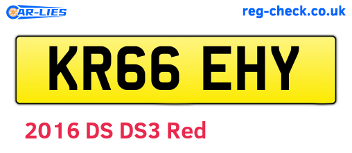 KR66EHY are the vehicle registration plates.