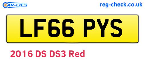 LF66PYS are the vehicle registration plates.