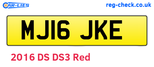 MJ16JKE are the vehicle registration plates.
