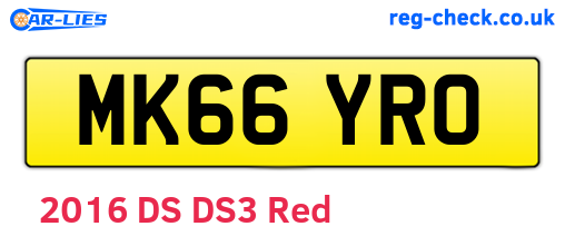 MK66YRO are the vehicle registration plates.