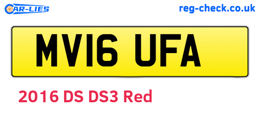 MV16UFA are the vehicle registration plates.