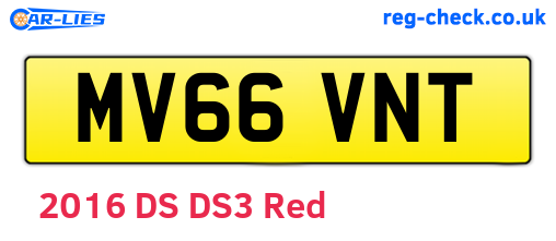 MV66VNT are the vehicle registration plates.