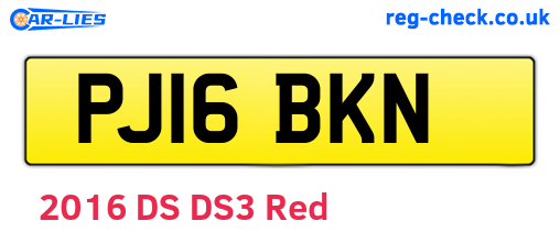 PJ16BKN are the vehicle registration plates.