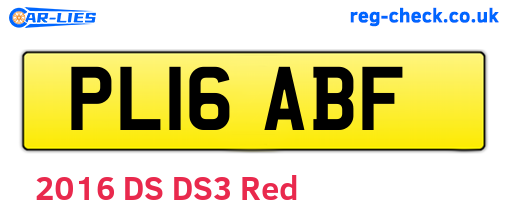 PL16ABF are the vehicle registration plates.