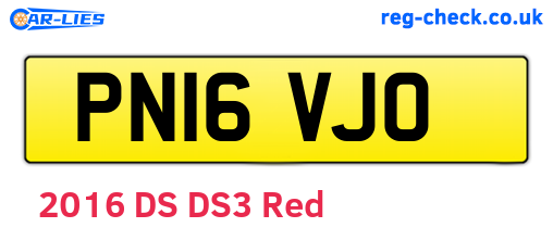PN16VJO are the vehicle registration plates.