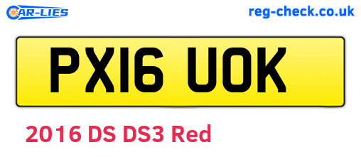 PX16UOK are the vehicle registration plates.