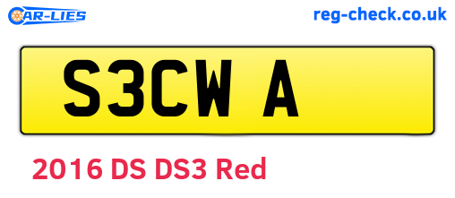 S3CWA are the vehicle registration plates.