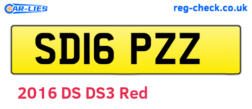 SD16PZZ are the vehicle registration plates.