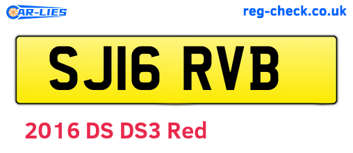 SJ16RVB are the vehicle registration plates.