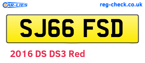 SJ66FSD are the vehicle registration plates.