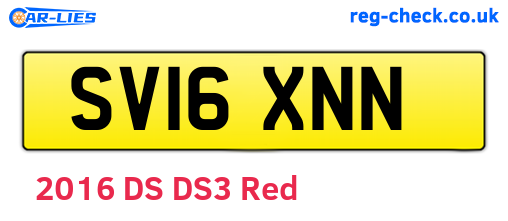 SV16XNN are the vehicle registration plates.