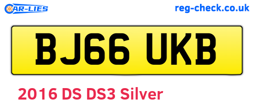 BJ66UKB are the vehicle registration plates.