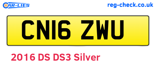 CN16ZWU are the vehicle registration plates.