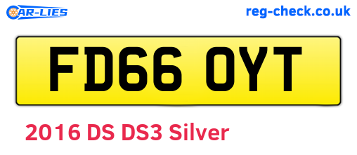 FD66OYT are the vehicle registration plates.