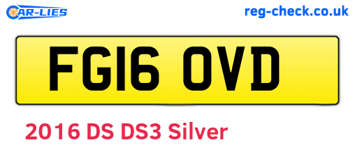 FG16OVD are the vehicle registration plates.