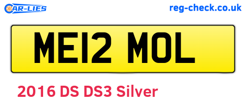 ME12MOL are the vehicle registration plates.