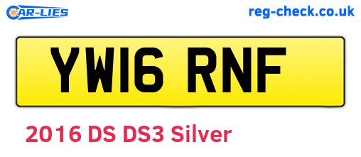 YW16RNF are the vehicle registration plates.