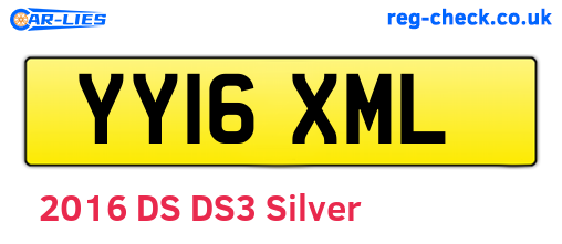 YY16XML are the vehicle registration plates.