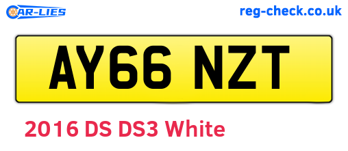 AY66NZT are the vehicle registration plates.