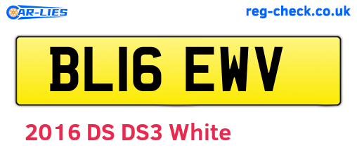 BL16EWV are the vehicle registration plates.