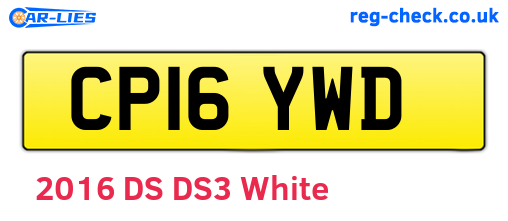 CP16YWD are the vehicle registration plates.