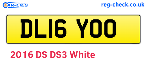 DL16YOO are the vehicle registration plates.