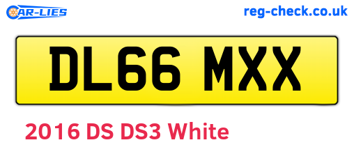 DL66MXX are the vehicle registration plates.