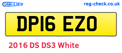 DP16EZO are the vehicle registration plates.