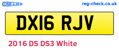 DX16RJV are the vehicle registration plates.