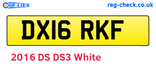DX16RKF are the vehicle registration plates.