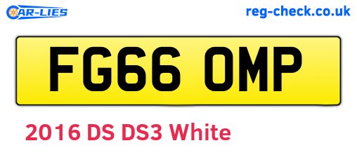 FG66OMP are the vehicle registration plates.