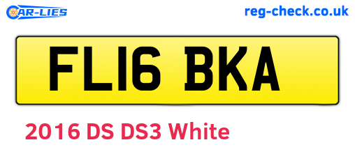 FL16BKA are the vehicle registration plates.