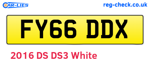 FY66DDX are the vehicle registration plates.