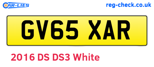 GV65XAR are the vehicle registration plates.