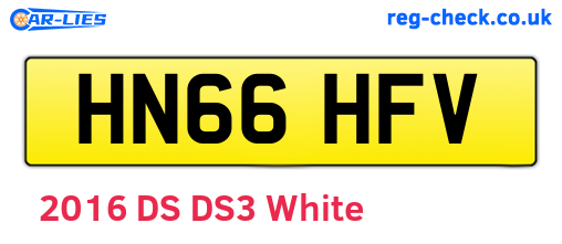 HN66HFV are the vehicle registration plates.