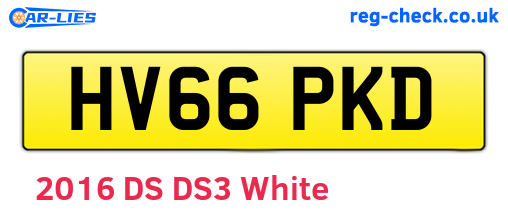 HV66PKD are the vehicle registration plates.