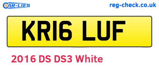KR16LUF are the vehicle registration plates.